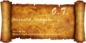 Oszvald Taddeus névjegykártya